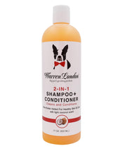 Warren London 2in1 pet shampoo bottle demonstrating all-in-one cleansing for dogs and cats