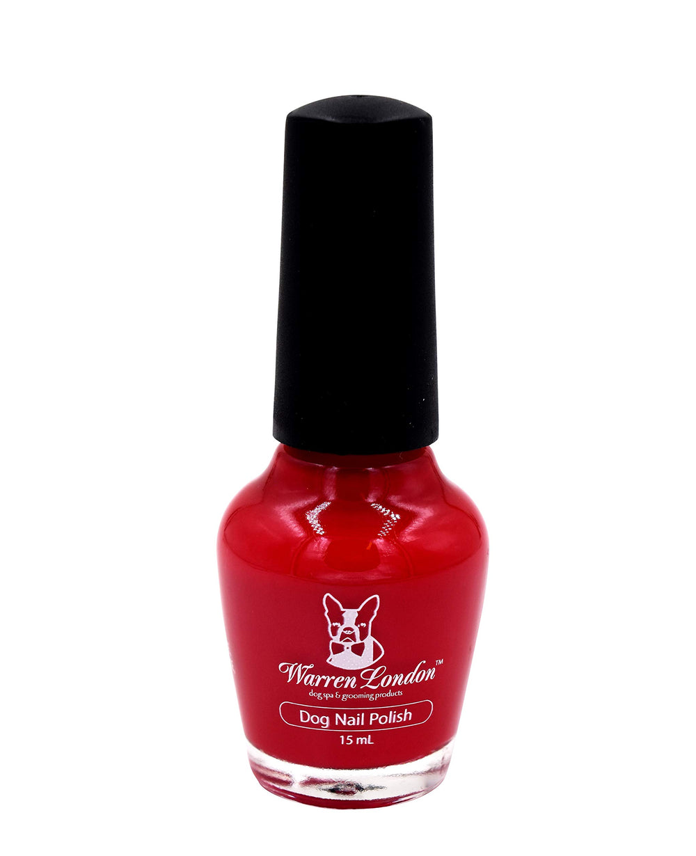Warren London dog nail polish red bottle shows rich color for pawdicure