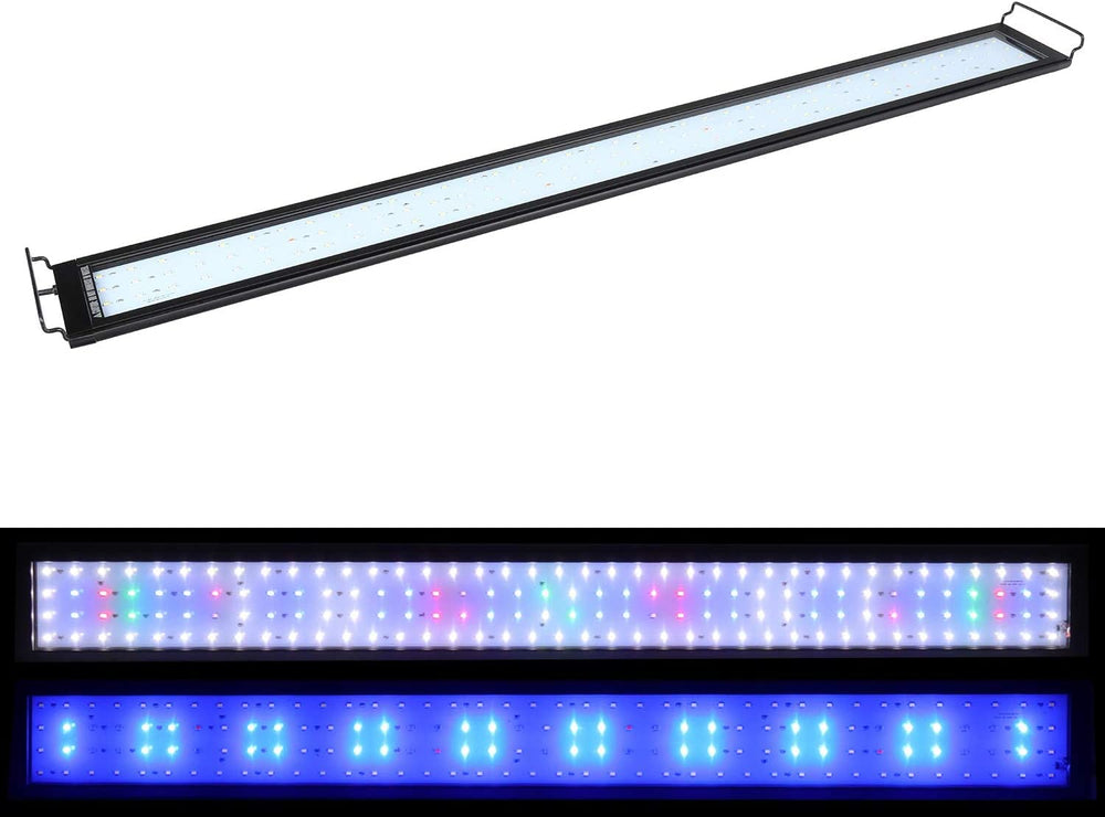 WaterRebirth LED Aquarium Light full-spectrum in 48-54 inch tanks; vivid fish colors and natural tones.