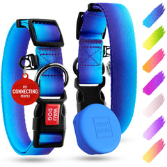 WAUDOG nylon dog collar with air holder on a large dog for everyday adventures.