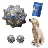 Wavevo tough ETPU dog ball closeup with raised nubs for gum massage.