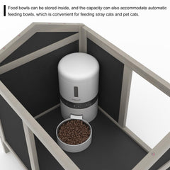 WAYTRIM waterproof cat house interior spacious emphasizes room for automatic feeder and resting space