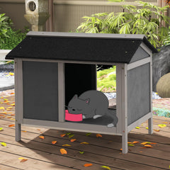 WAYTRIM waterproof cat house front view shows weatherproof outdoor feeding shelter for feral cats