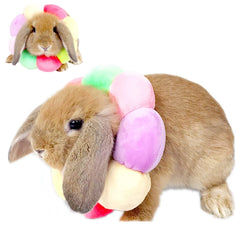 WCDJOMOP recovery cone in rainbow fleece offers soft comfort for post-surgery pets.