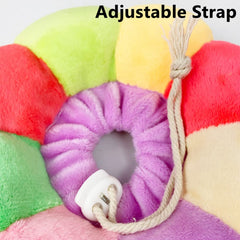 WCDJOMOP adjustable strap demonstrates secure fit for eating and moving freely.