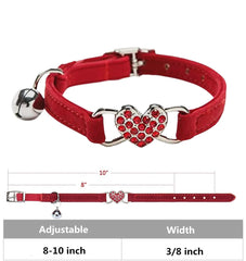 WDPAWS Heart Bling collar with bell highlights safety and easy pet location