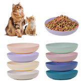 WDZZHOT 8-pack cat dishes with whisker-friendly shallow bowls in vibrant colors.