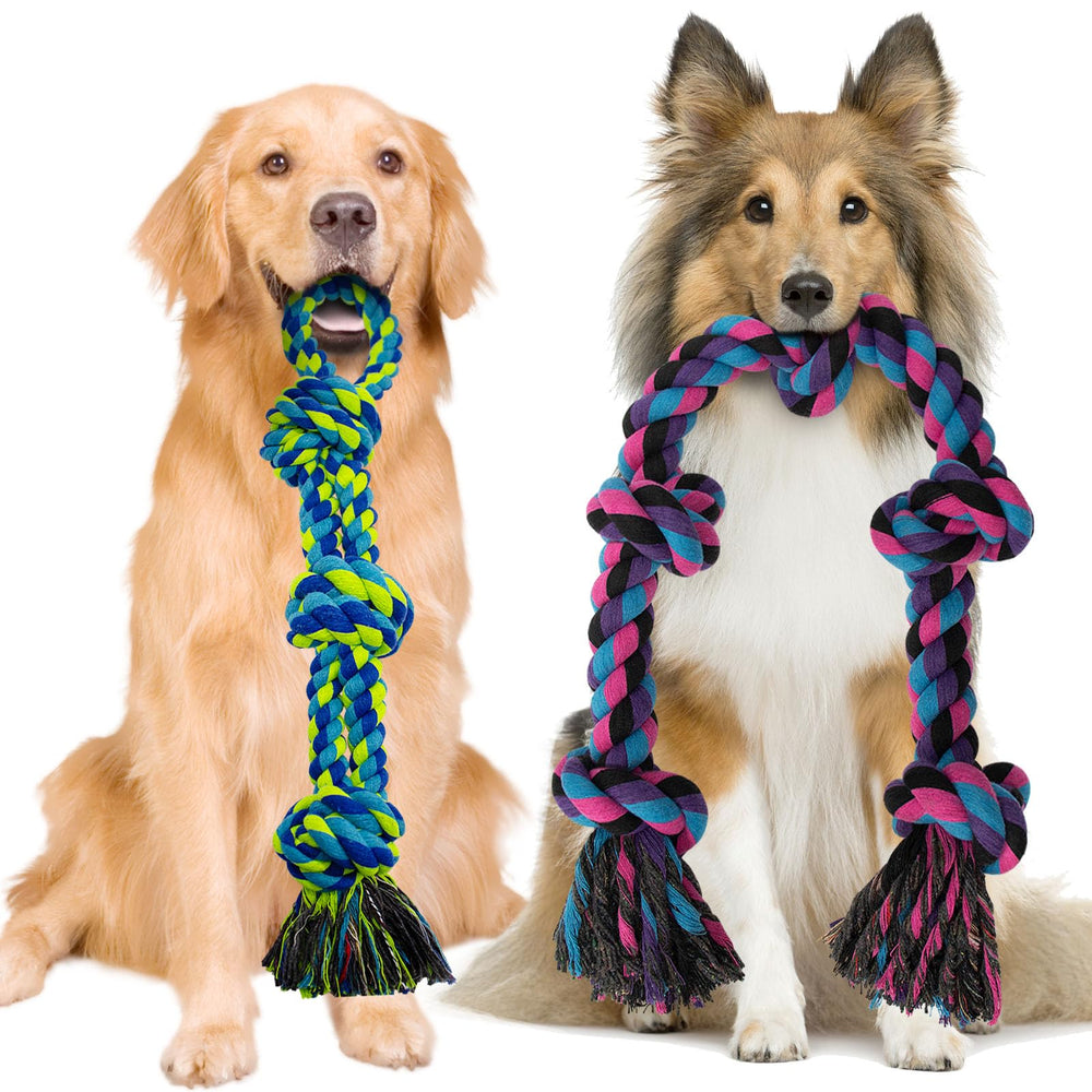 WDZZHOT heavy-duty rope toy shows 36-inch length for tug-of-war play.