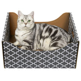 WDZZHOT ultra-large cardboard scratcher box front view for big indoor cats with spacious lounge
