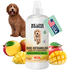 We Love Doodles detangler spray bottle 16oz for quick knot relief