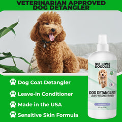 We Love Doodles dog coat before detangling shows knots and mats.