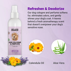 We Love Doodles dog cologne spray application demonstrates quick odor control.