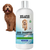 We Love Doodles Ocean Breeze shampoo bottle shows a gentle eco-friendly formula for sensitive skin.