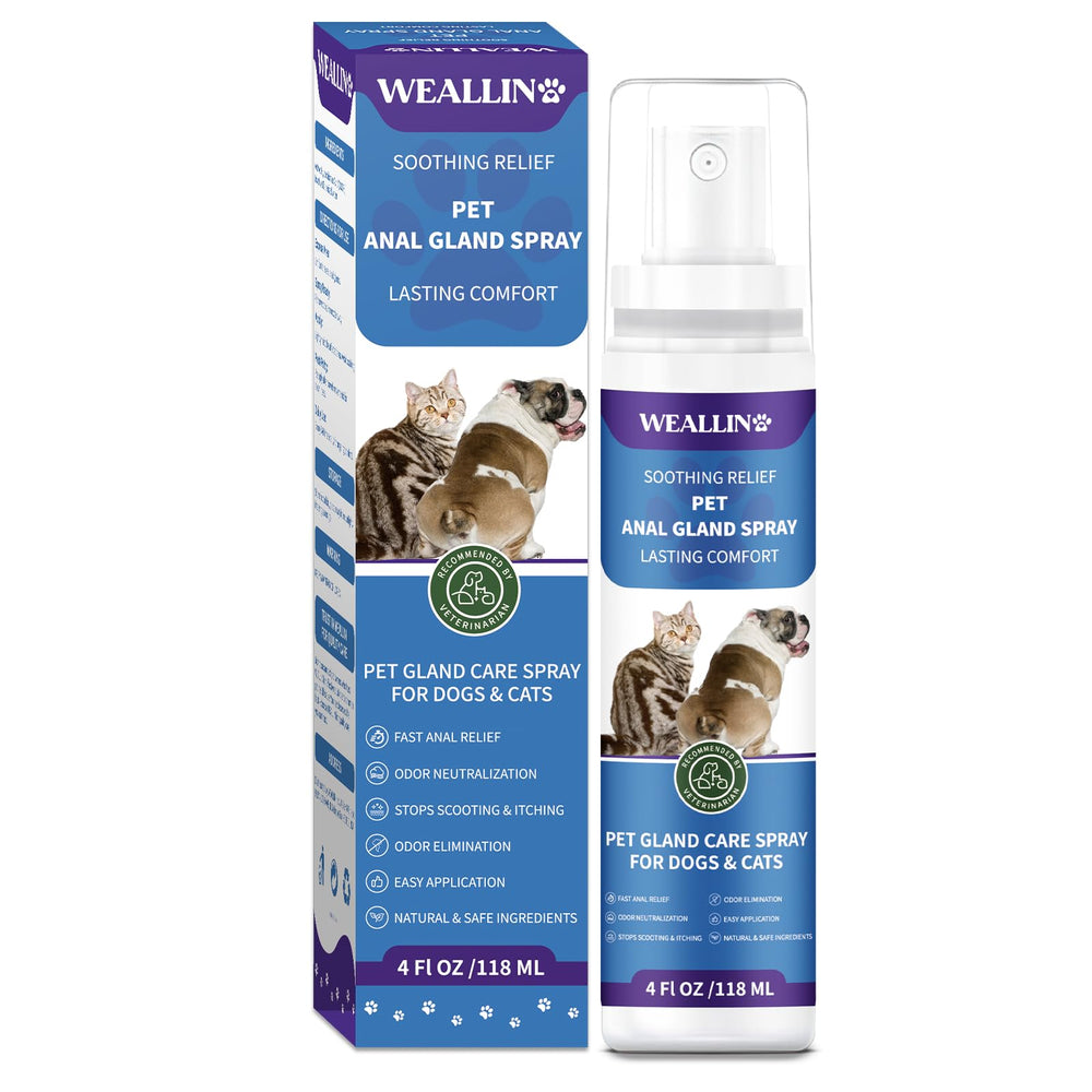 WEALLIN Anal Gland Spray bottle mist for easy application and odor control.