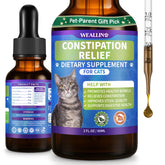 WEALLIN cat constipation relief drops bottle, easy daily administration for gentle digestive support.