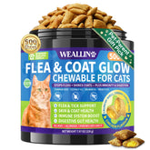 WEALLIN cat flea chews jar front for easy flea prevention