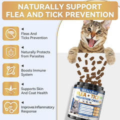 WEALLIN cat flea prevention bottle image shows three-month protection potential.
