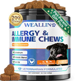 WEALLIN dog allergy relief chews pack showing convenient daily support for itchy skin