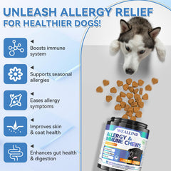 WEALLIN dog allergy relief chews texture closeup highlighting soft feeding