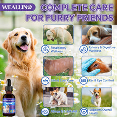 WEALLIN dog antibiotics dosing dropper shows precise measurements for easy administration.