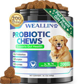 WEALLIN dog probiotics jar-front label and cap for digestive support