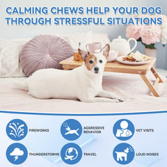 WEALLIN fast-acting dog calm shown with relief starting in 30–45 minutes.