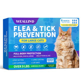 WEALLIN flea tick treatment applied between the shoulder blades provides quick protection for large cats.