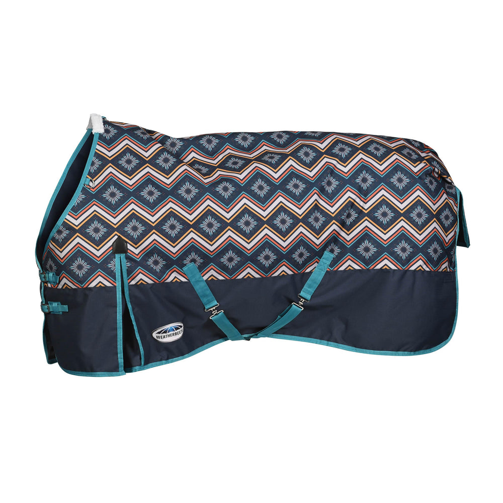 WeatherBeeta ComFiTec Essential Sedona Star Print rug, front view, promotes secure turnout fit.