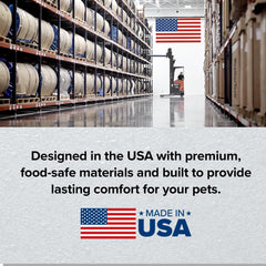 WeatherTech double high pet feeding system mat catches spills during meals