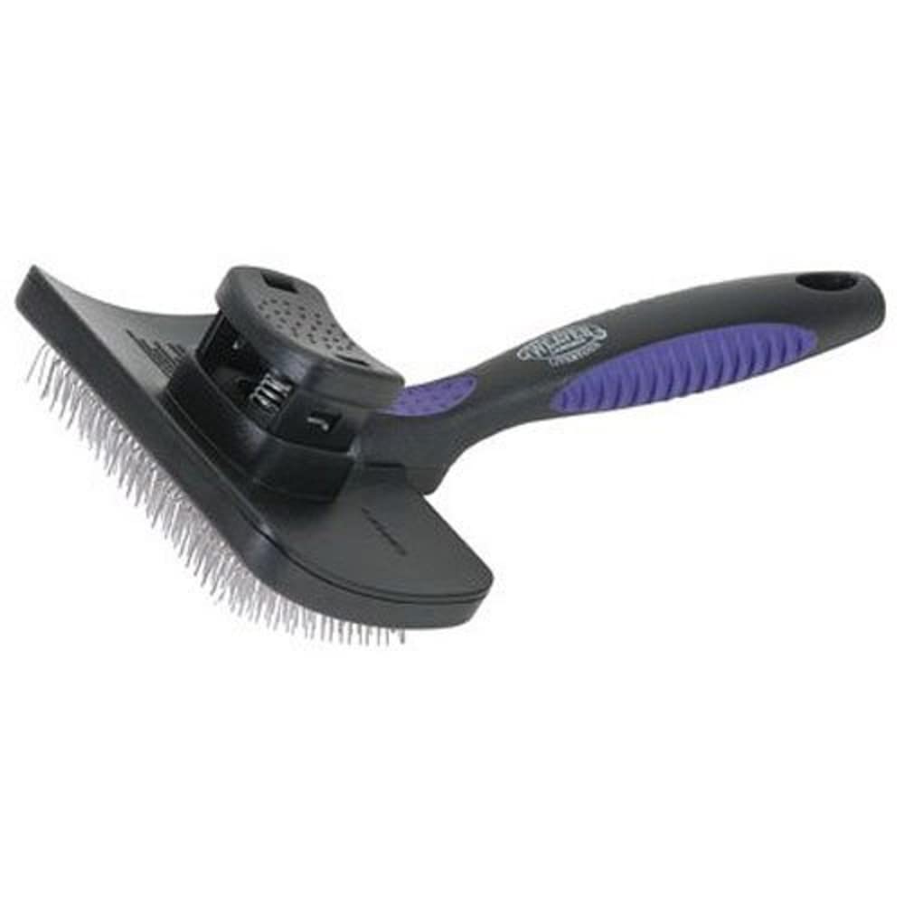 Weaver Leather self-cleaning slicker brush 4in-wide untangles hair for smoother livestock coats