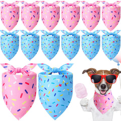 Weewooday blue ice-cream confetti dog birthday bandana worn for festive photos