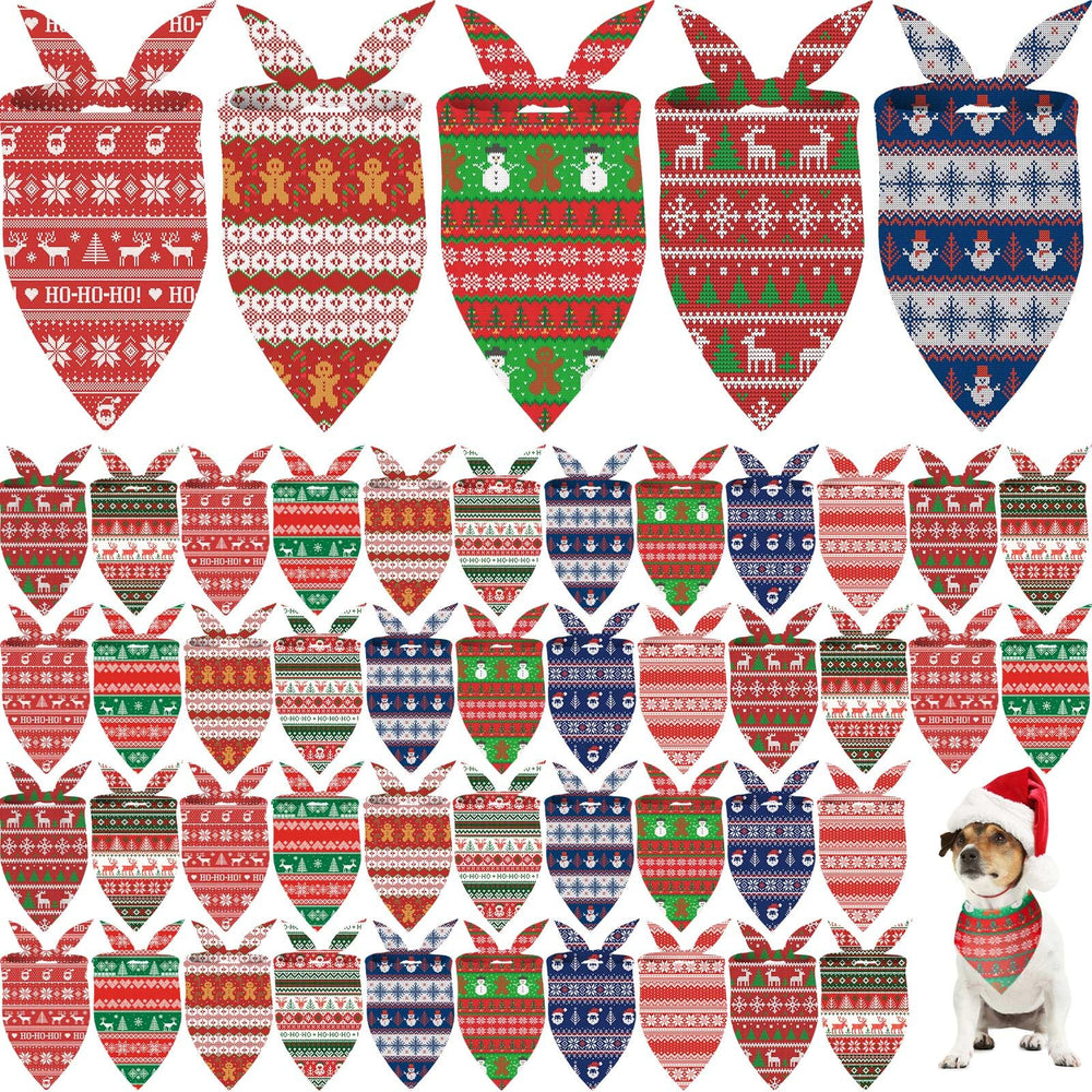 Weewooday Christmas bandanas bulk with diverse designs for festive dog styling.
