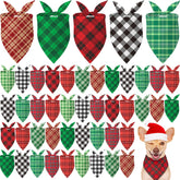 Weewooday Christmas dog bandanas bulk pack showing multiple buffalo plaid designs for festive looks.