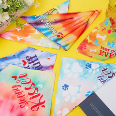 Weewooday delicate tie-dye design bandana adds cheerful charm to outings.