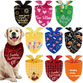 Weewooday holiday dog bandanas on a dog for a festive photo shoot.