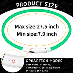 Weewooday LED dog collar green on dog improves visibility during evening strolls.