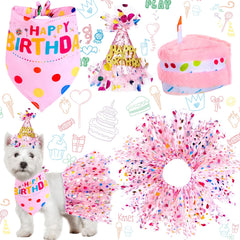 Weewooday pink dog birthday hat with adjustable strap for a secure fit