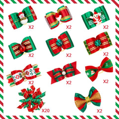 Weewooday Santa hat dog bow closeup showcases playful holiday dress-up for small pets.