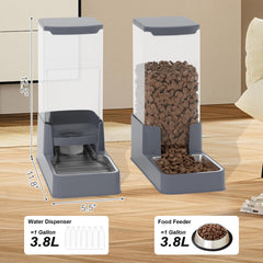 Wefeedy water-dispenser-tank-grey demonstrates steady gravity hydration for pets.