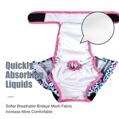 Wegreeco dog diapers medium leopard on-dog fit delivers leak-free wear.