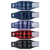 Wegreeco small dog diapers checkered front pack view for easy fitting and secure containment.