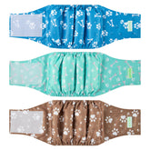Wegreeco washable male dog belly band pack demonstrates a secure medium wrap for leak-free wear.