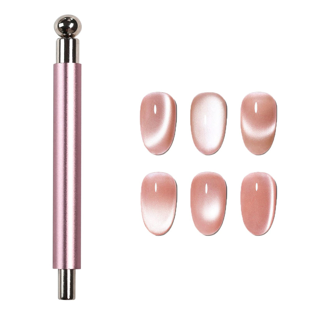 WEILUSI MEILINDS cat eye magnet with rose-gold handle enables precise, professional looking cat-eye nails.