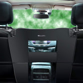 Wellbro dog car barrier back view shows sturdy nylon construction for safe, distraction-free travel.