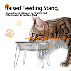 Wellbro metal stand elevates bowls for whisker-friendly dining and better posture