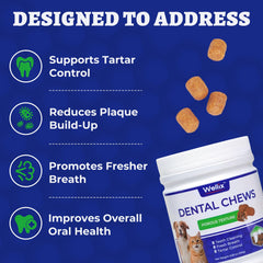 Wellix dental treats with seaweed and natural ingredients support tooth care during chewing.