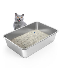 WENBOKMIN stainless steel cat litter box exterior for durable, easy cleaning