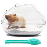 Wenriko hamster sand bath container front view shows roomy space for dwarf hamsters' play and easy cleaning.