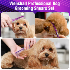 Wenshall professional dog grooming down-curved scissor 7in for smooth contouring.