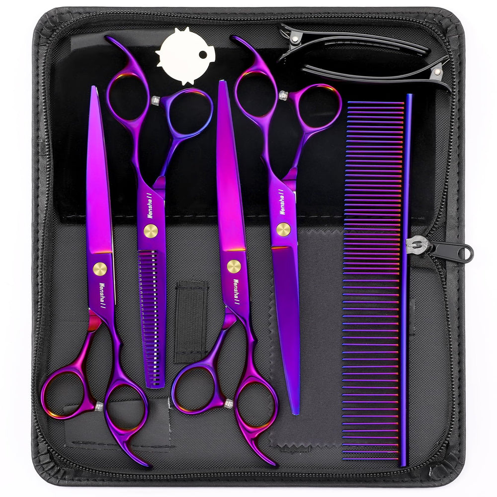 Wenshall professional dog grooming up-curved scissor 7in for controlled trimming and pet comfort.